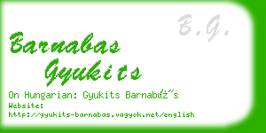 barnabas gyukits business card